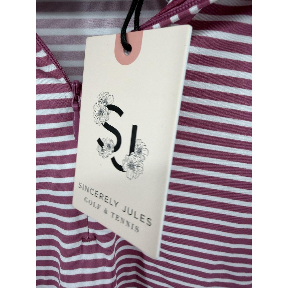 Sincerely Jules Golf Tennis Set Womens Medium Pink Collared Striped Top Skort - Picture 5 of 13